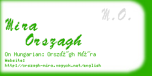 mira orszagh business card
